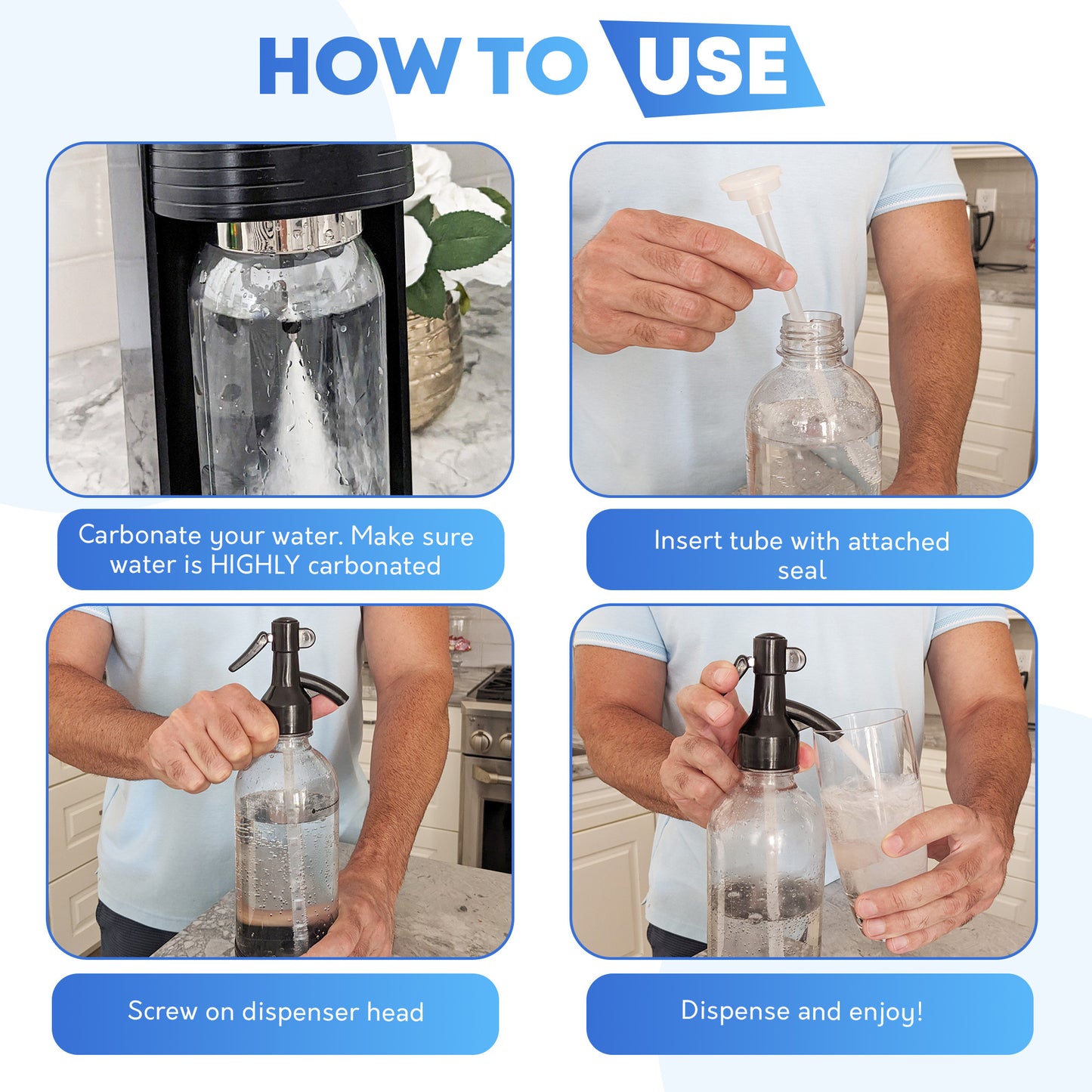 Black Soda Dispenser Siphon (for soda maker bottles only)