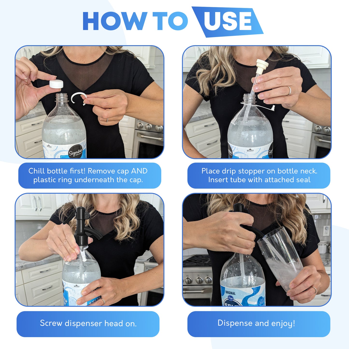 Black Soda Dispenser Siphon (for store-bought bottles only)