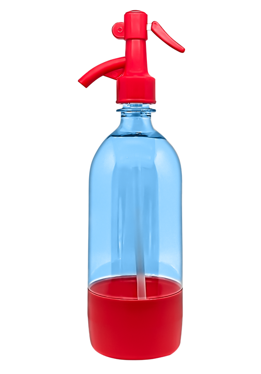 Red and Blue Seltzer Bottle